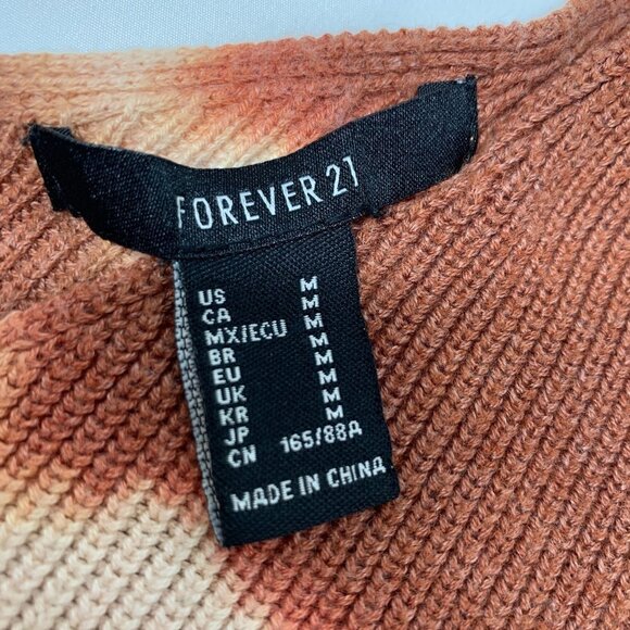 Forever 21 Knit Tie Dye Cropped Tank Top - Rust/Cream, Size Medium - Picture 2 of 4